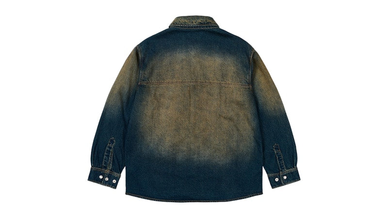 Palace Scripty Denim Shirt Sand Wash Indigo