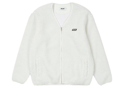 Palace Shearling Cardigan White