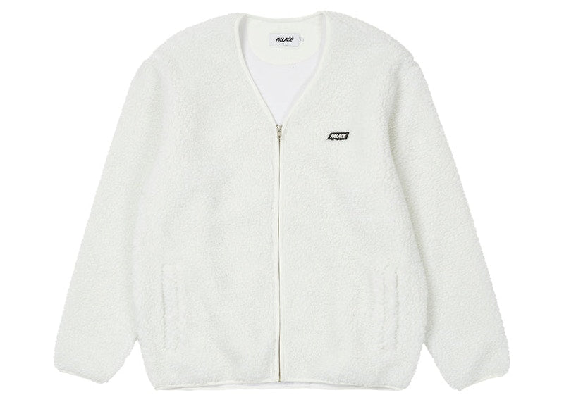 Palace Shearling Cardigan White
