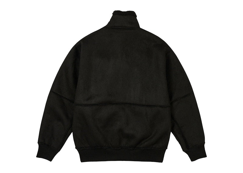 Palace Sherpa Faux Suede Funnel Black