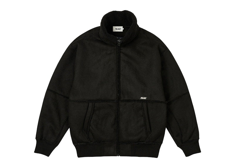 Palace Sherpa Faux Suede Funnel Black