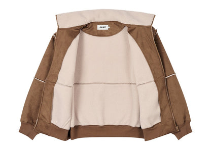 Palace Sherpa Faux Suede Funnel Caked Brown