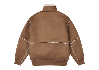 Palace Sherpa Faux Suede Funnel Caked Brown