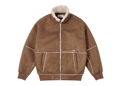Palace Sherpa Faux Suede Funnel Caked Brown