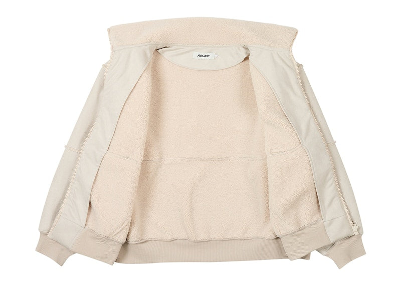 Palace Sherpa Faux Suede Funnel Soft White