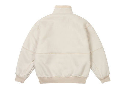 Palace Sherpa Faux Suede Funnel Soft White