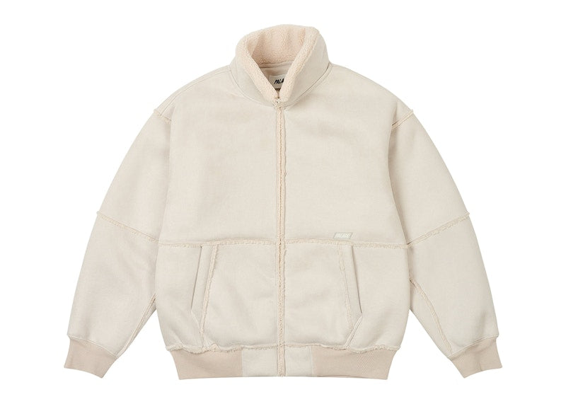 Palace Sherpa Faux Suede Funnel Soft White