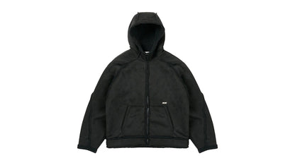 Palace Sherpa Faux Suede Hooded Jacket Black