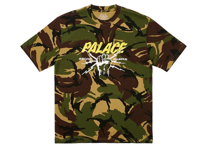 Palace Shocking Behaviour T-Shirt Woodland Camo