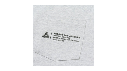 Palace Shop Locator Pocket Los Angeles T-Shirt Grey Marl