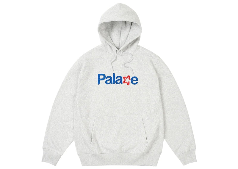 Palace Signature Hood (FW23) Grey Marl