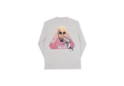Palace Skeledon Longsleeve Grey Marl/Pink