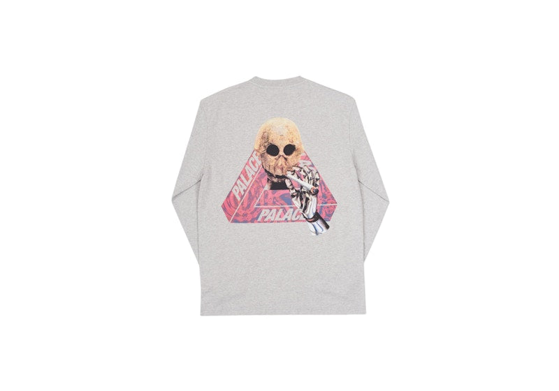 Palace Skeledon Longsleeve Grey Marl/Pink