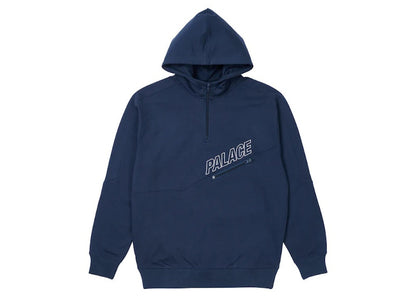 Palace Slant 1/4 Zip Hood Blue