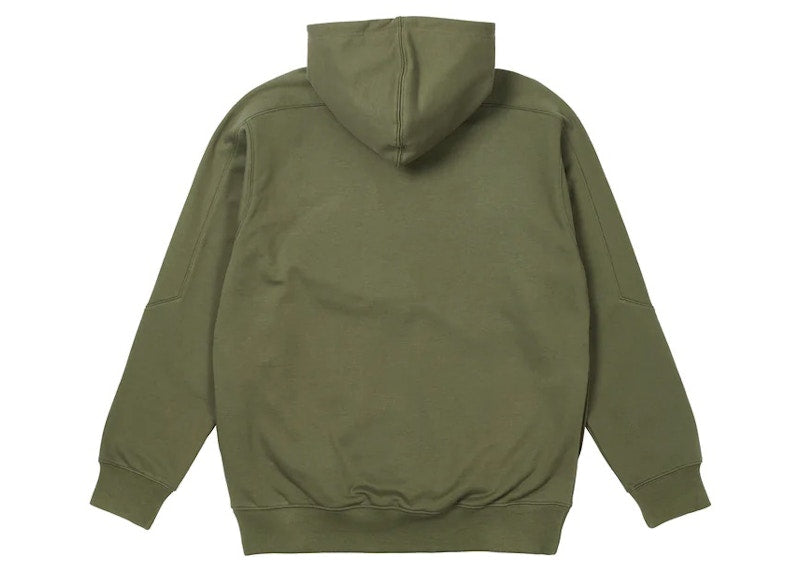 Palace Slant 1/4 Zip Hood Green