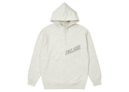 Palace Slant 1/4 Zip Hood Light Grey Marl