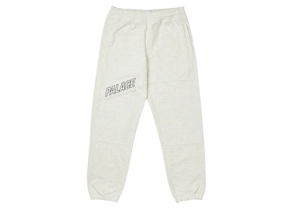 Palace Slant Zip Joggers Light Grey Marl