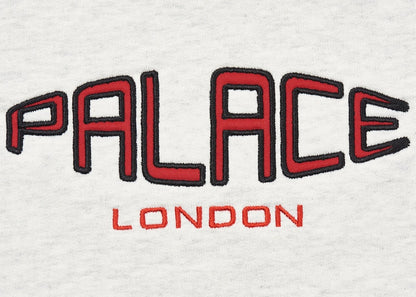 Palace Spaced Logo Drop Shoulder Hood Grey Marl