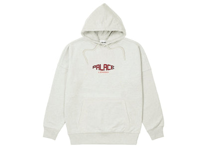 Palace Spaced Logo Drop Shoulder Hood Grey Marl