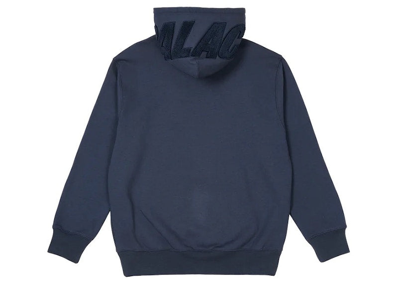 Palace Spell Out Chenille Hood Navy