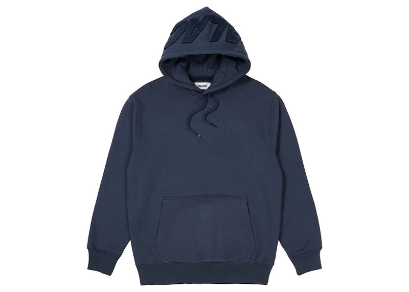 Palace Spell Out Chenille Hood Navy