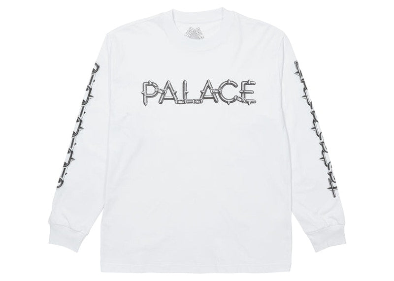 Palace Spike L/S Tee White