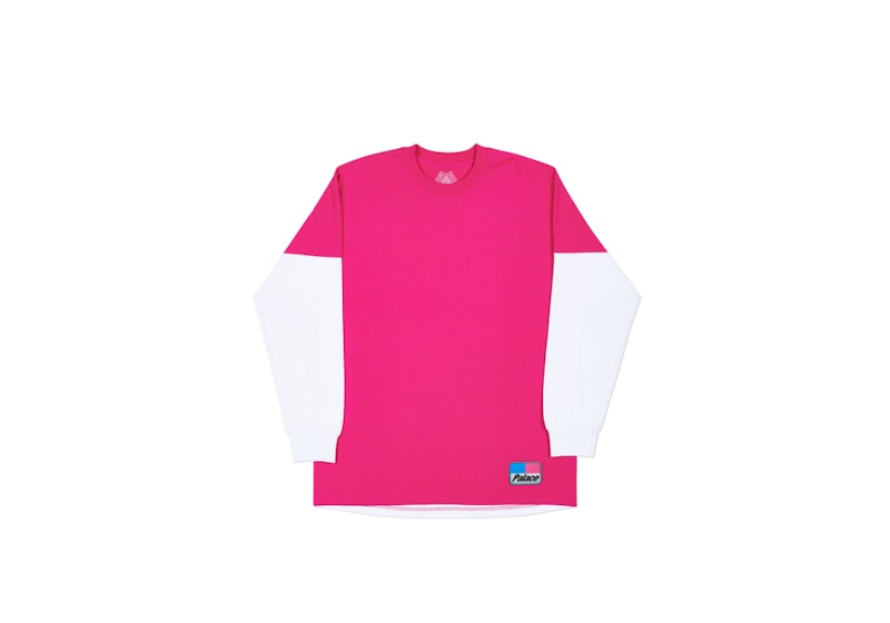 Palace Splitter Longsleeve Hot Pink/White