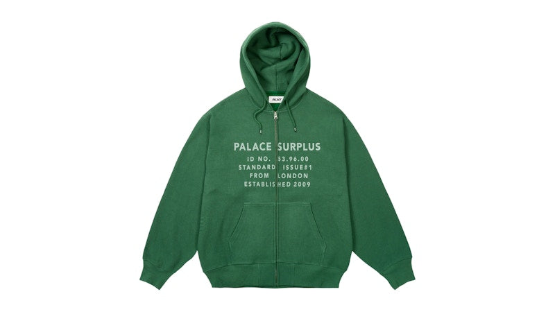 Palace Stamp Waffle Zip Hood Racey Green