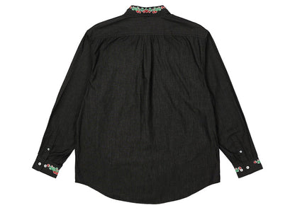 Palace Strawberry Embroidery Denim Shirt Black