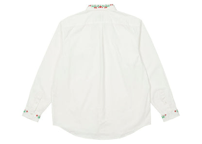 Palace Strawberry Embroidery Denim Shirt White