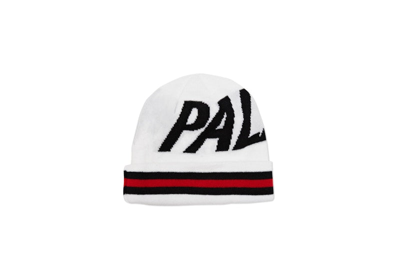 Palace Stripe Cuff Beanie White