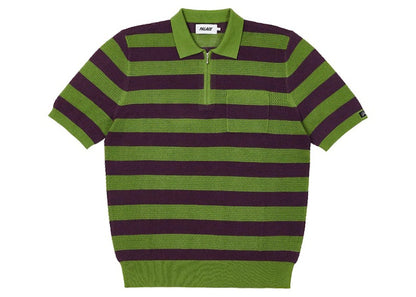 Palace Stripe Mesh Polo Green/Purple