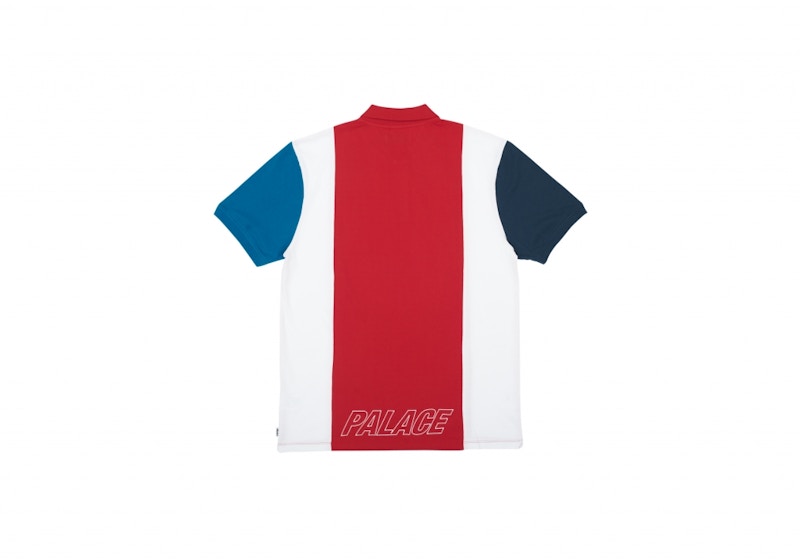 Palace Stripe Panel Polo White/Red/Navy