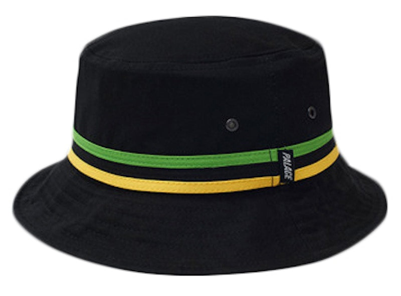 Palace Striped Bucket Hat Black