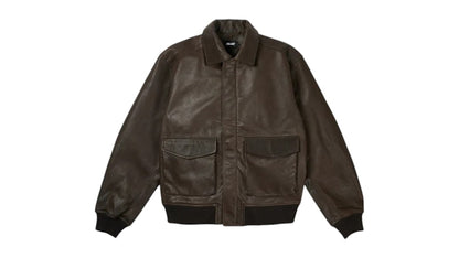 Palace Susanoo Leather Flight Jacket Brown