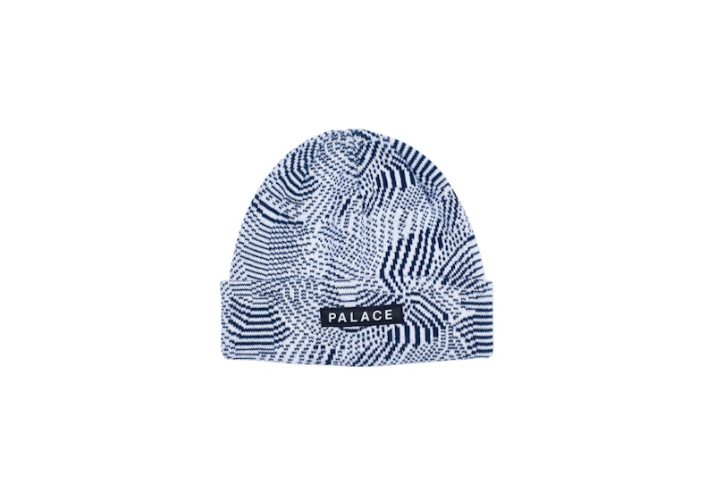Palace Swirly Wurly Beanie Navy/White