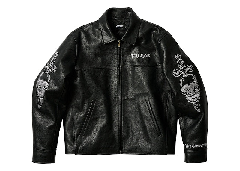 Palace TGF Leather Jacket Black