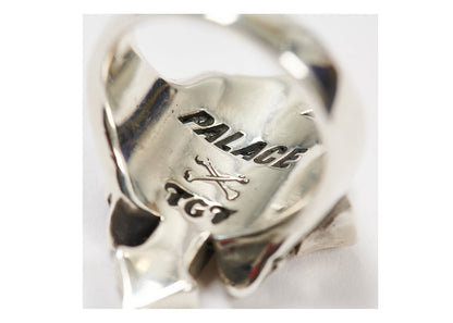 Palace TGF Skull Cross Ring Silver