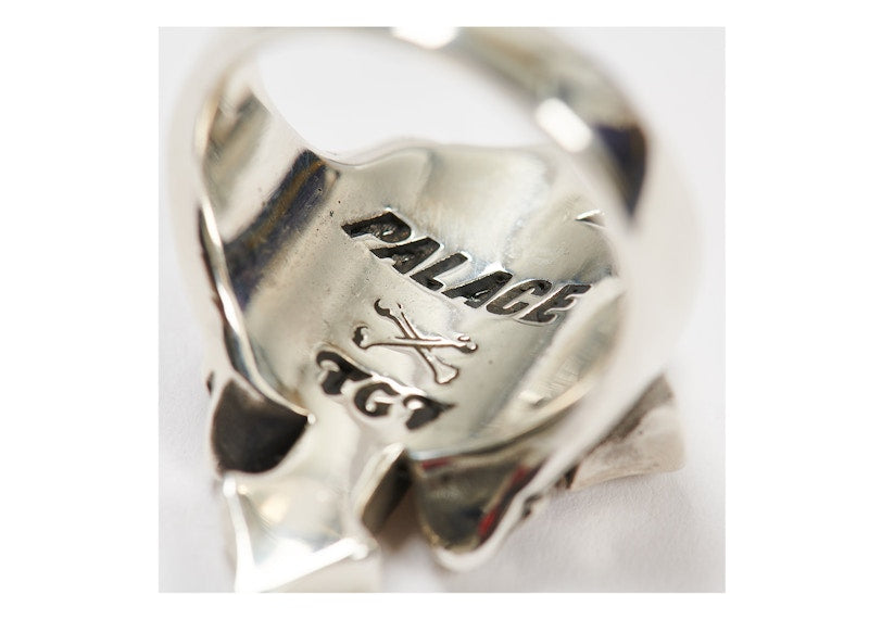 Palace TGF Skull Cross Ring Silver