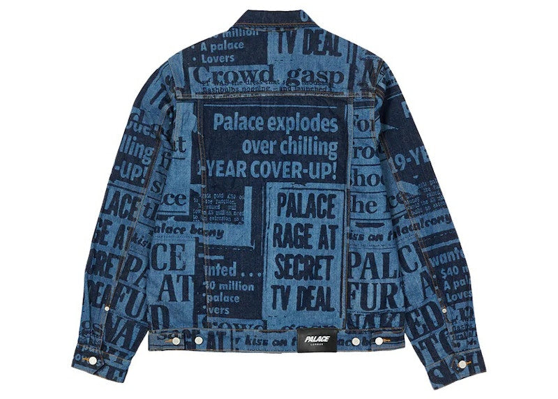 Palace Tabloid Denim Jacket Blue