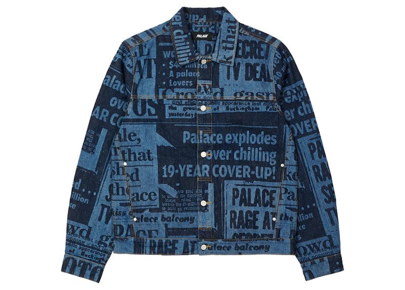 Palace Tabloid Denim Jacket Blue