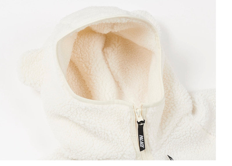 Palace Teddy Fleece Jacket Soft White
