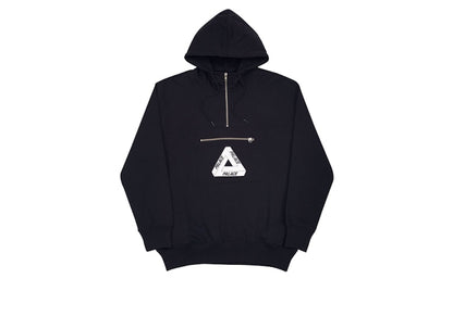 Palace Tri-Ferg Half Zip Hood Black/White