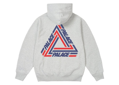 Palace Tri-Line Hood Grey Marl