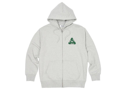 Palace Tri-Puff Print Zip Hood Grey Marl