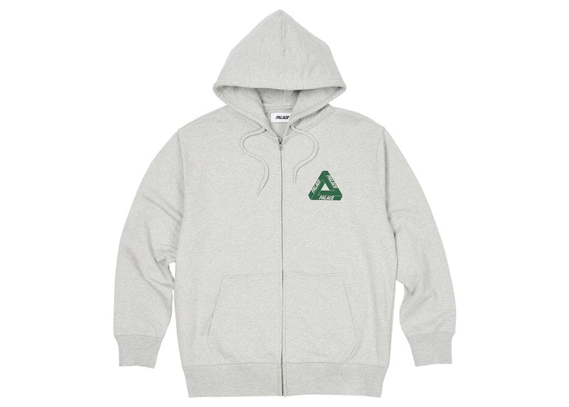 Palace Tri-Puff Print Zip Hood Grey Marl