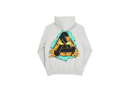 Palace Tri-Ripper Hoodie Grey Marl