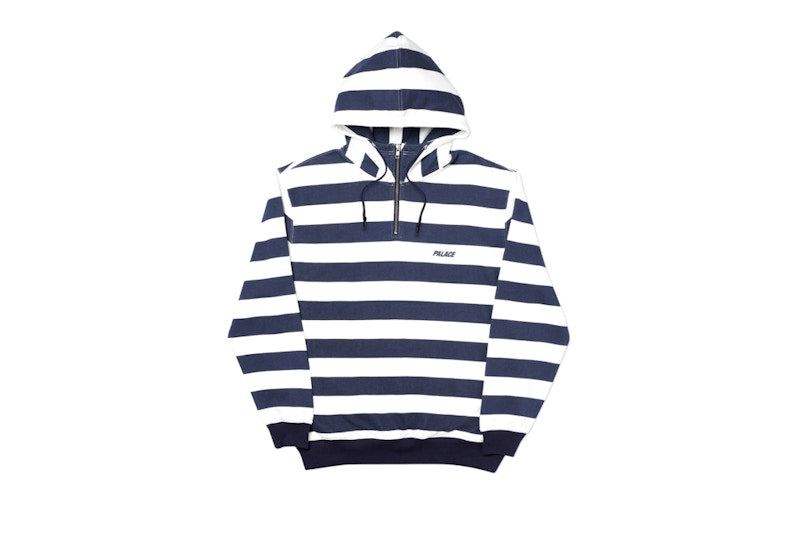Palace Tri-Stripe-Zip Hood White/Navy