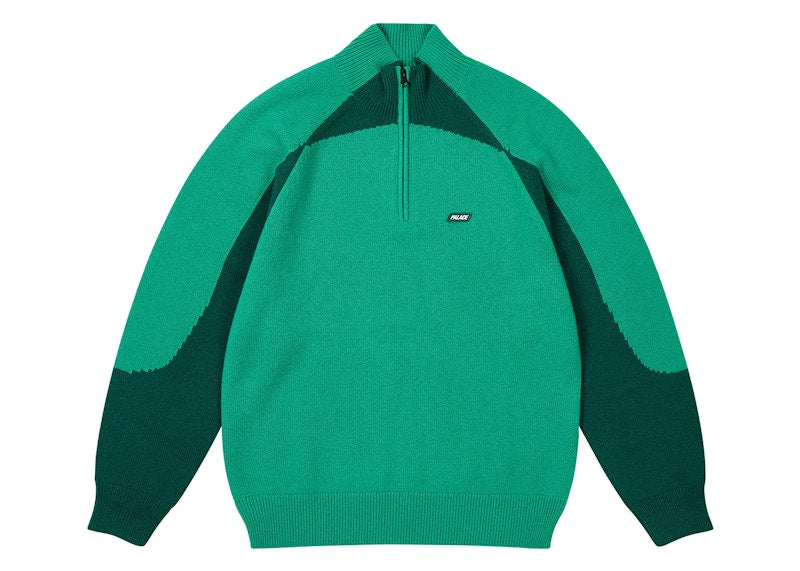 Palace Trial 1/4 Zip Knit Racey Green