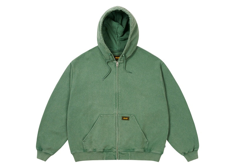 Palace Triple Stitch Zip Hood Pigment Green